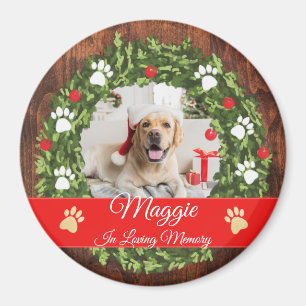 Aimant Mémoire de Noël Wreath Pet photo commémorative