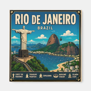 Aimant 🌎 Mémoire de vacances à Rio De Janeiro pour les v