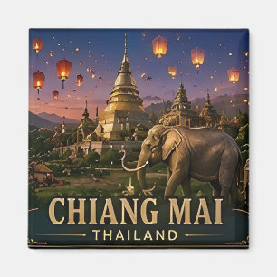 Aimant 🧲 Mémoire de voyage à Chiang Mai Thaïlande pour l