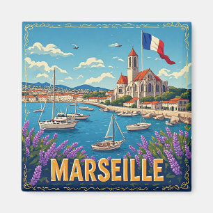 Aimant 🧲 Mémoire du voyage méditerranéen à Marseille Fra