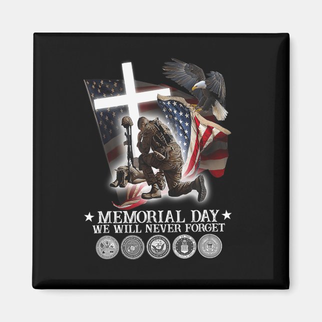 Aimant Memorial Day Nous n'oublierons jamais les amoureux (Devant)
