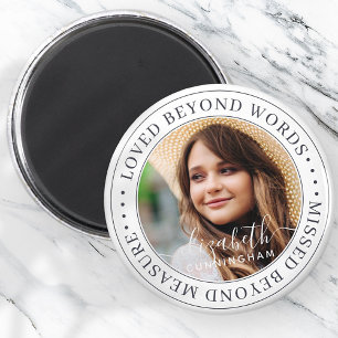Aimant Memorial Love Beyond Words Élégant Photo Chic