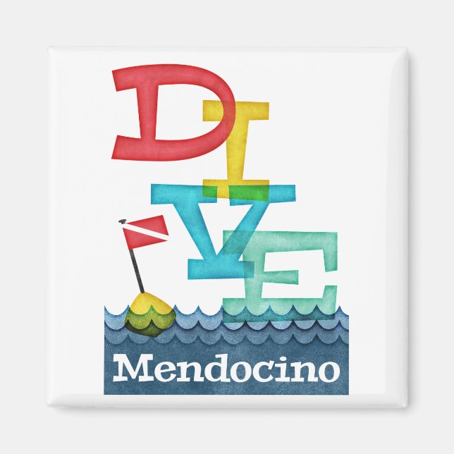 Aimant Mendocino Dive - Plongée colorée (Devant)
