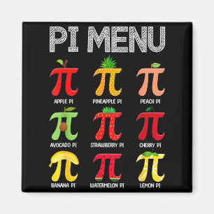 Aimant Menu Pi Fruit Joyeuse Journée Pi Prof de Maths Sym