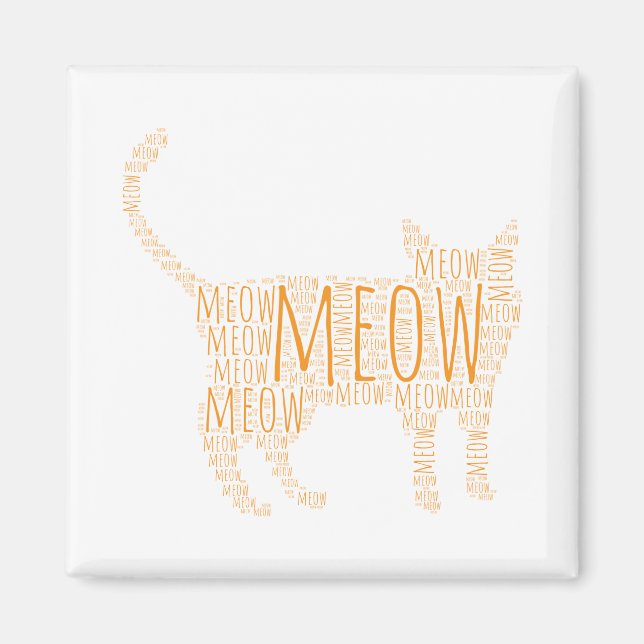 Aimant MEOW Ginger Cat (Devant)