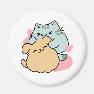 Aimant Meow & Woof Perfect Together - Cute Cat and Dog