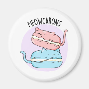 Aimant Meowcarons amusant Macaron Pun