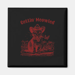 Aimant Meowdy enterrement de vie de jeune fille cowgirl c