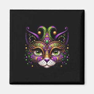 Aimant Meowdy Gras Chat Kitten Masquerade Mardi Gras Perl