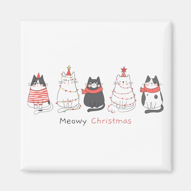 Aimant Meowy Christmas Cats (Devant)