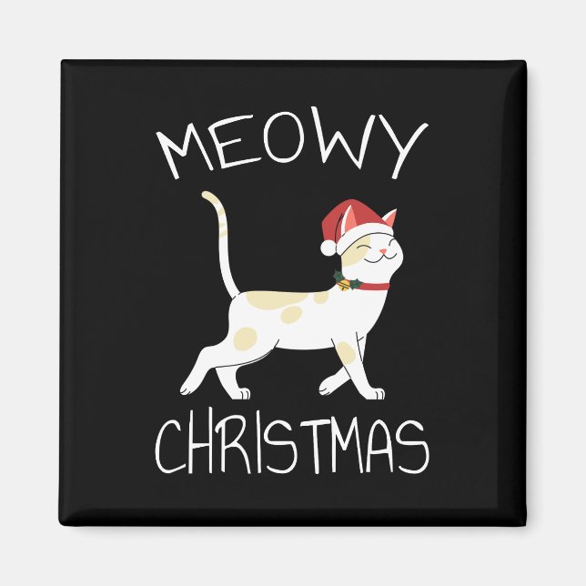 Aimant Meowy Christmas - Funny Christmas 2022 (Devant)