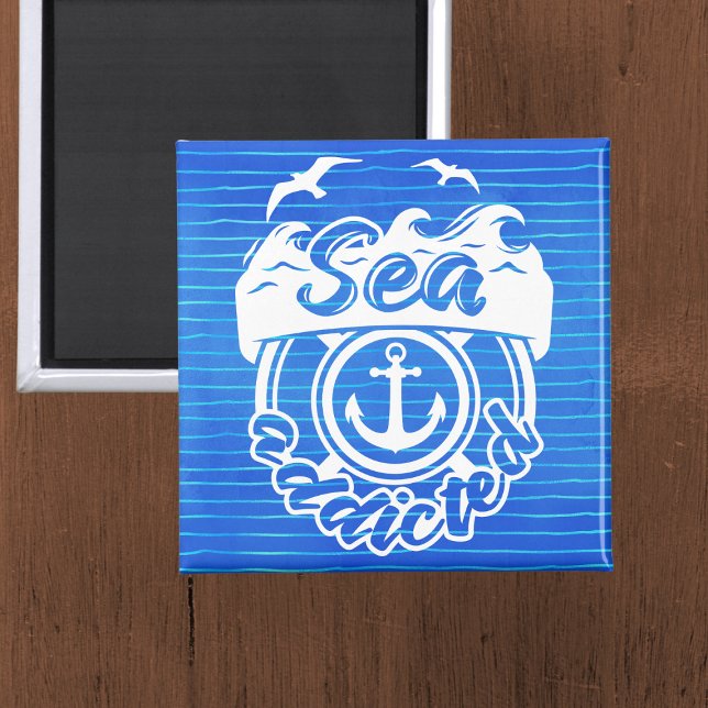 Aimant Mer Bleue (Cute cruise door marker for cruise fanatics that are "sea addicted")