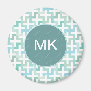 Aimant Mer vert géométrique