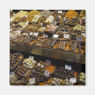 Aimant Mercat de Sant Josep, bonbons au chocolat assortis