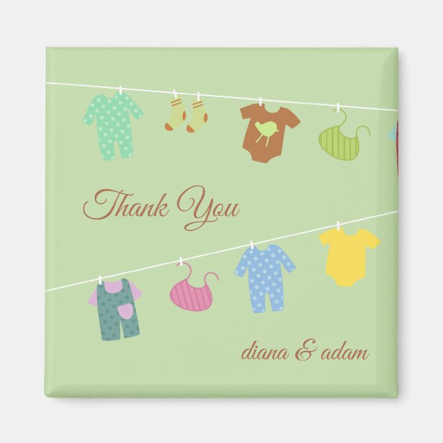 Aimant Merci Baby shower magnétique (Devant)