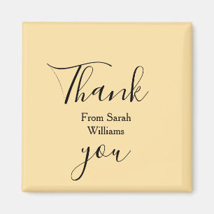 Aimant Merci de ajouter nom pastel jaune bohème mariage
