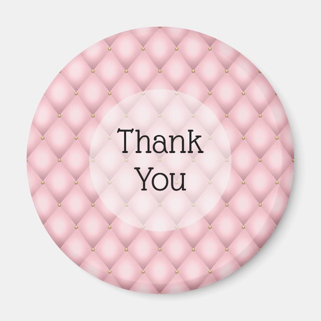 Aimant Merci de Motif de luxe rose Tufted Diamond (Devant)