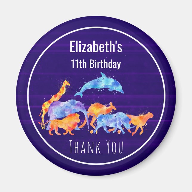 Aimant Merci d'événements Wild Animals (Devant)