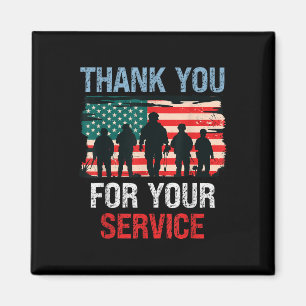 Aimant Merci Drapeau Usa Pour Votre Service - Mémorial