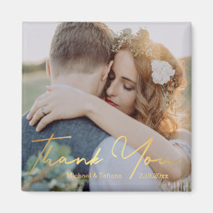 Aimant merci, golden calligraphy mariage photo