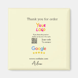 Aimant Merci Google avis scan QR entreprise