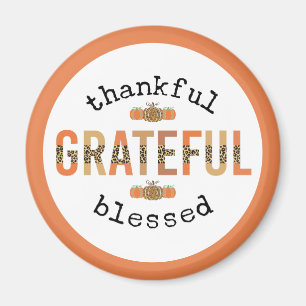 Aimant Merci Grateful Blessé mignon automne Thanksgiving