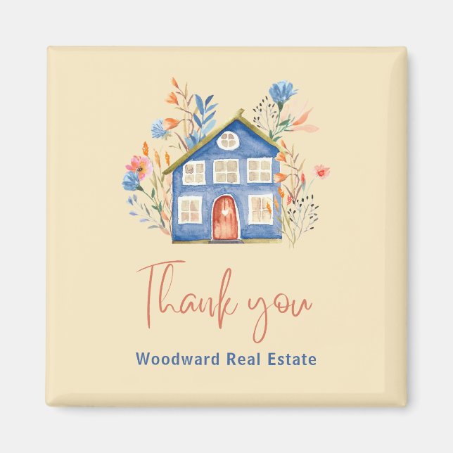 Aimant Merci immobilier Marketing Marque Loyauté Cute (Devant)
