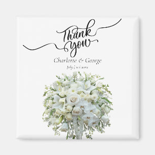 Aimant Merci Mariage Bouquet Fleur Mariage Faveur