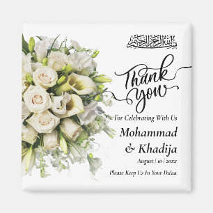 Aimant Merci Mariage Bouquet Flower Nikah Walima
