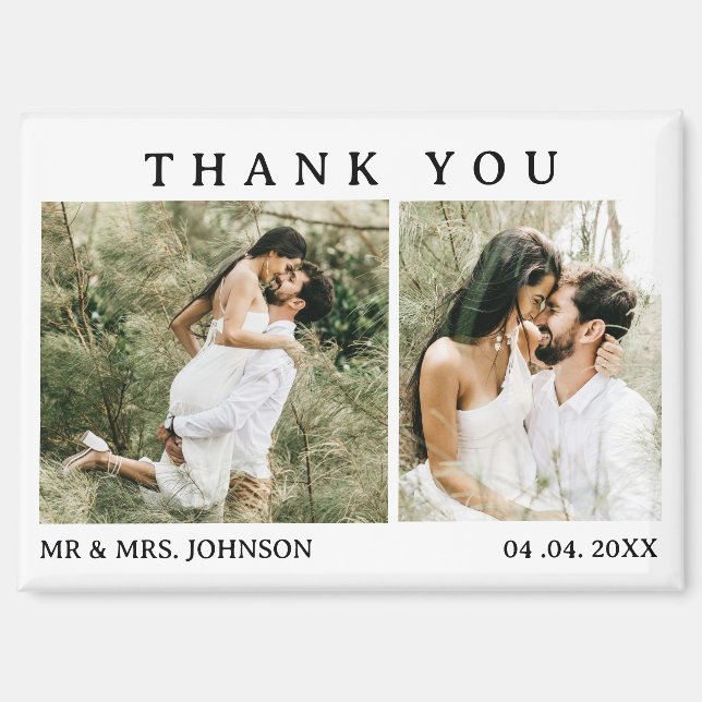 Aimant Merci Mariage unique (Recto)