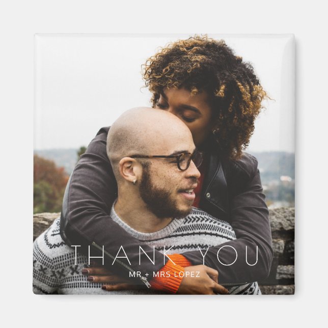 Aimant Merci minimaliste de Mariage photo (Devant)