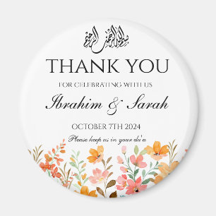 Aimant Merci nikah mariage musulman faveur floral