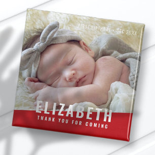 Aimant Merci photo couleur vive moderne pour l'anniversai