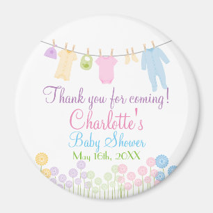 Aimant Merci pour venir ! Petit baby shower de vêtements