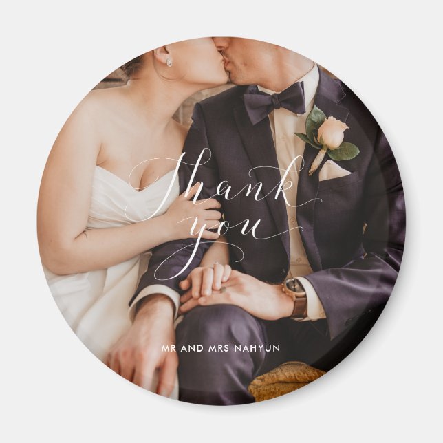 Aimant Merci Script Mariage photo (Devant)