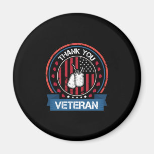 Aimant Merci vétéran   Hommage militaire patriotique
