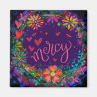 Mercy Purple Amusant Floral Inspirationnel Motivan