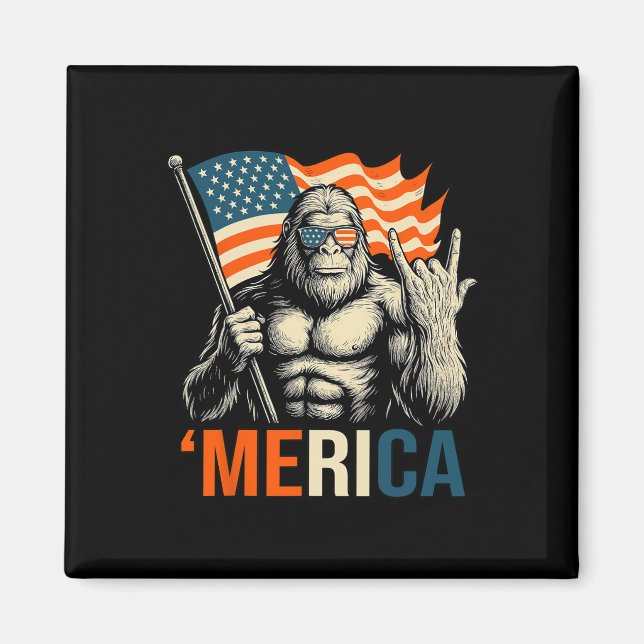Aimant ‘merica Gorilla Flag Sungles Funny Patriotic  (Devant)