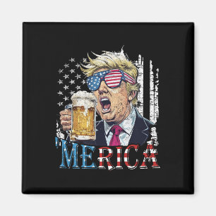 Aimant Merica Trump 4 juillet drôle de bière hommes W