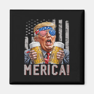 Aimant Merica Trump Sungles 4 juillet drôle Bière Drinki