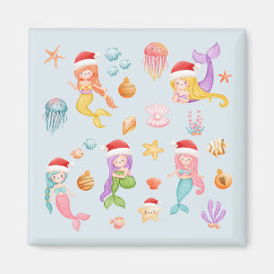 Aimant Mermaid Père Noël Noël