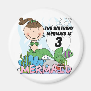 Aimant Mermaid T-shirts et cadeaux pour le 3ème anniversa
