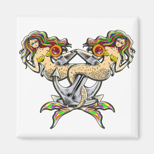 Aimant Mermaids - Design nautique pour les amoureux des o (Devant)
