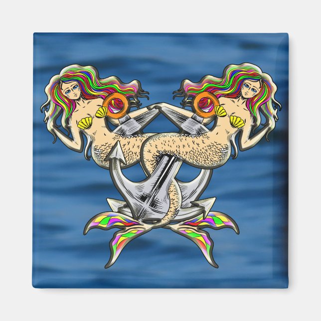 Aimant Mermaids - Design nautique pour les amoureux des o (Devant)