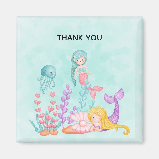 Aimant Mermaids et méduses sous le Merci marin (Devant)