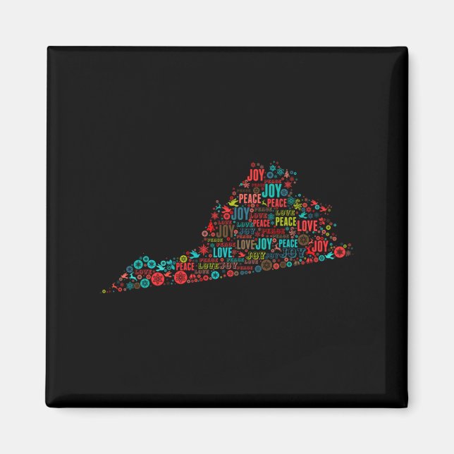 Aimant Merry Christmas From Virginia  (Devant)