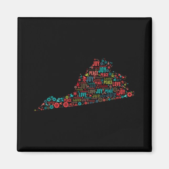 Aimant Merry Christmas From Virginia T Shirt  (Devant)