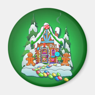 Aimant MERRY CHRISTMAS GINGERBREAD HOUSE par SHARON SHARP