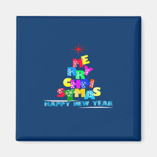 Aimant Merry Christmas Happy New Year