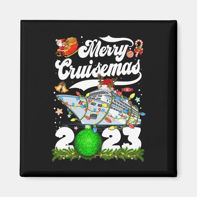 Aimant Merry Cruisemas Famille Croisière Noël 2023 Amusan (Devant)